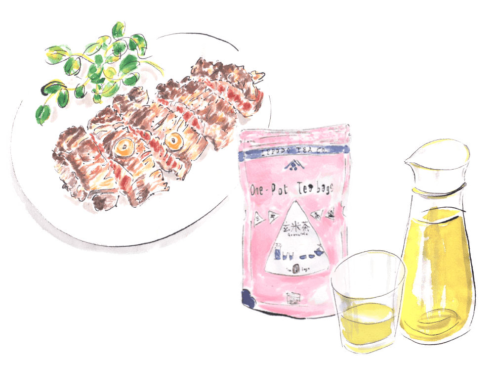Steak with Genmaicha