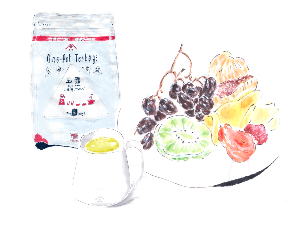 Dried fruit with Gyokuro