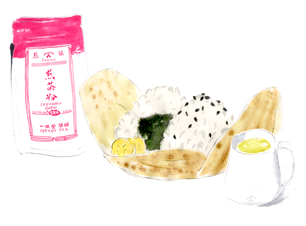 <em>Onigiri</em> with Sencha-ko