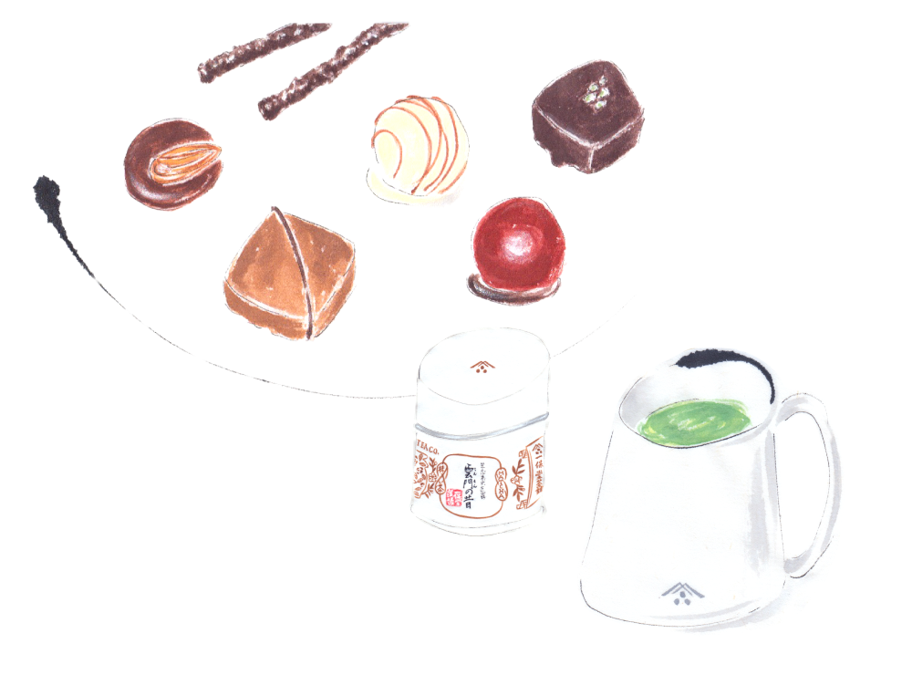 Chocolate with Fuku-mukashi Matcha